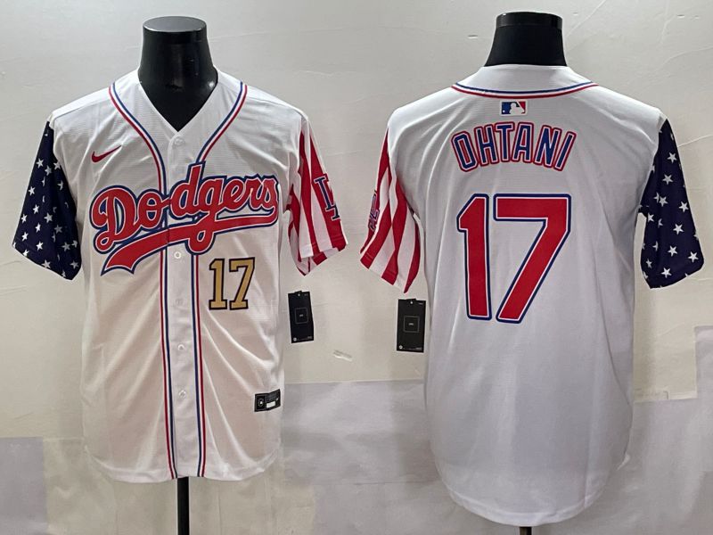 Men 2025 Los Angeles Dodgers #17 Ohtani White a generation of national flags Joint Name Nike MLB Jersey style 4